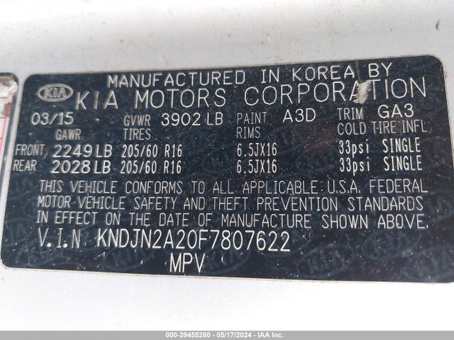 KIA Soul 2015 KNDJN2A20F7807622 Image 9