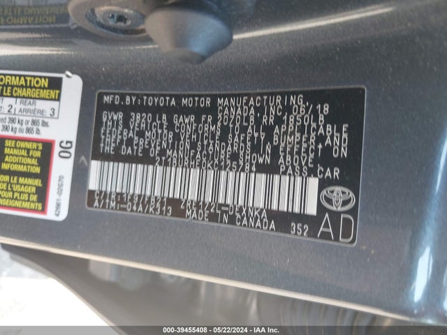 Toyota COROLLA LE 2019 2T1BURHE0KC125784 Image 9