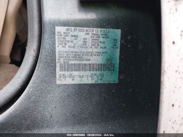 2001 FORD SUPER DUTY F-350 SRW 1FTSW31F01ED11508 Photo 8