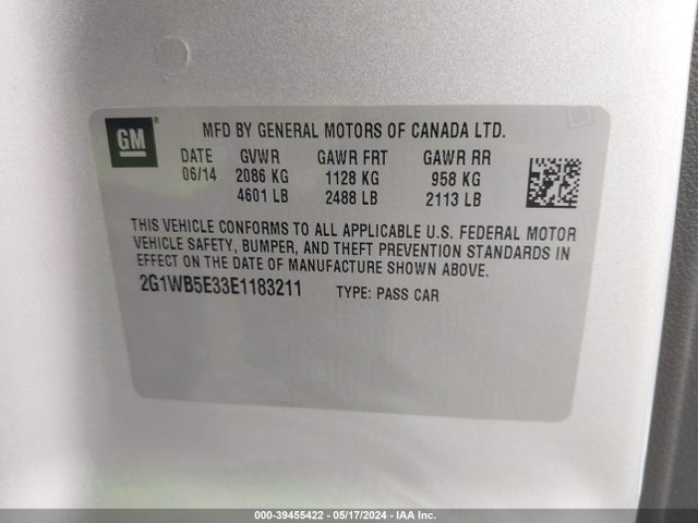 Chevrolet Impala Limited Lt 2014 2G1WB5E33E1183211 Image 9