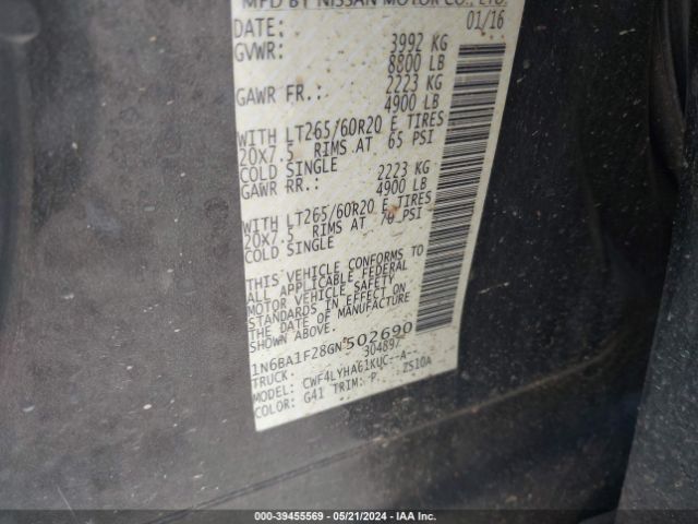 1N6BA1F28GN502690 Nissan Titan Xd Platinum Reserve Diesel