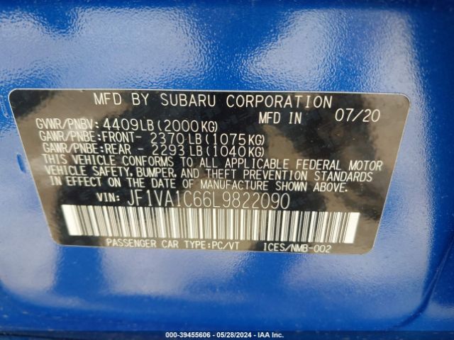 2020 SUBARU WRX JF1VA1C66L9822090 Photo 8