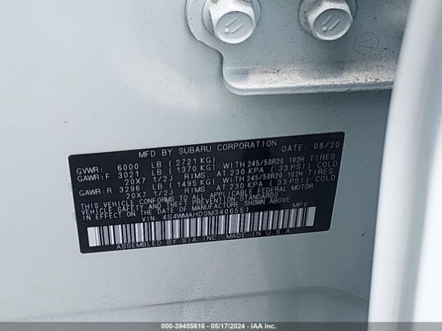 4S4WMAHD0M3406551 Subaru Ascent Premium