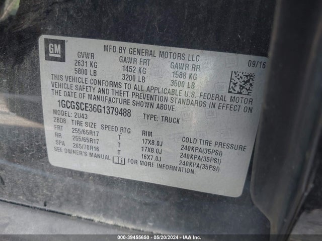 Chevrolet Colorado Lt 2016 1GCGSCE36G1379488 Image 9