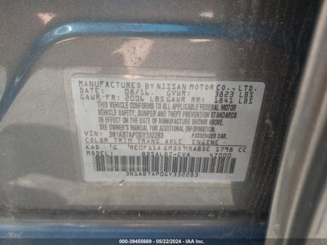 3N1AB7AP0GY332283 Nissan SENTRA S