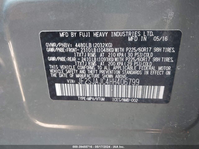 Subaru Forester 2.5i Limited 2017 JF2SJAJC4HH406799 Image 9