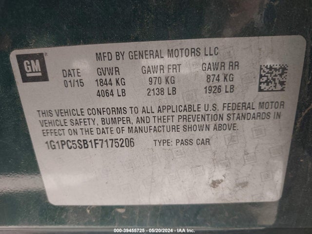 Chevrolet Cruze 1lt Auto 2015 1G1PC5SB1F7175206 Image 9
