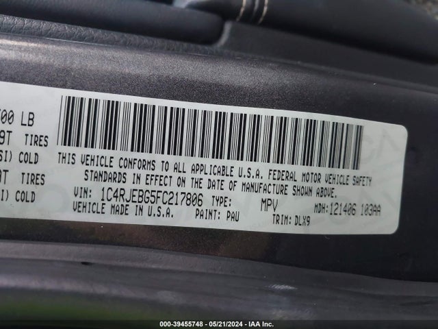 Jeep Grand Cherokee Limited 2015 1C4RJEBG5FC217806 Image 9