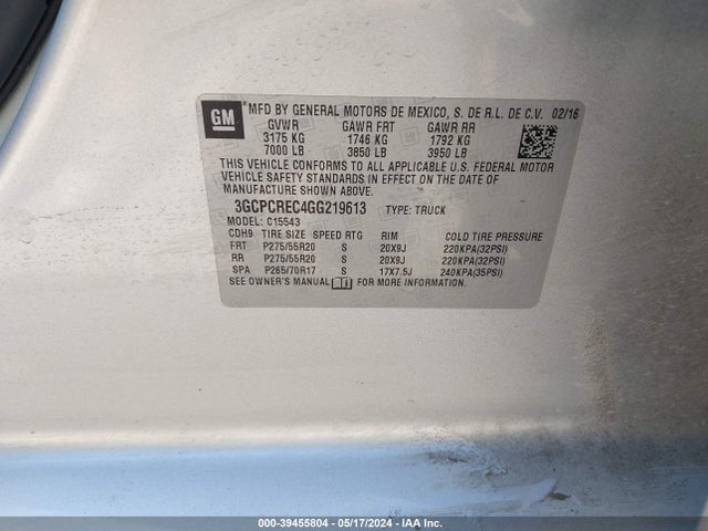Chevrolet Silverado 1500 1lt 2016 3GCPCREC4GG219613 Image 17