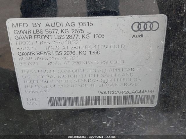 WA1CCAFP2GA044899 Audi Sq5 3.0t Premium Plus