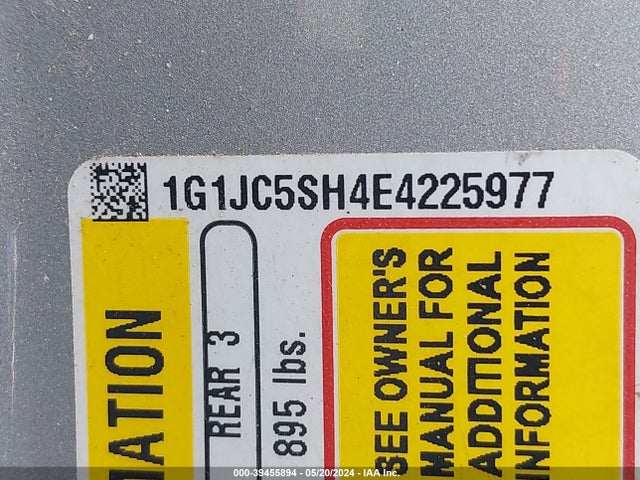 Chevrolet Sonic Lt Auto 2014 1G1JC5SH4E4225977 Image 9