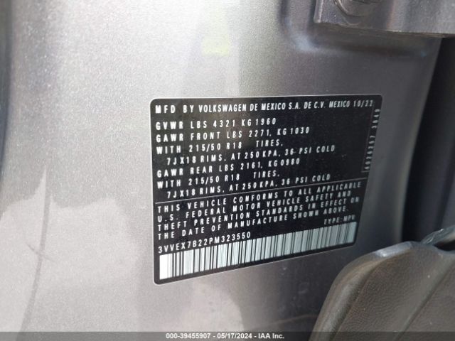 3VVEX7B22PM323550 Volkswagen Taos 1.5t Se
