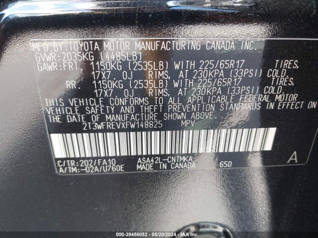 Toyota Rav4 Xle 2015 2T3WFREVXFW148825 Image 9