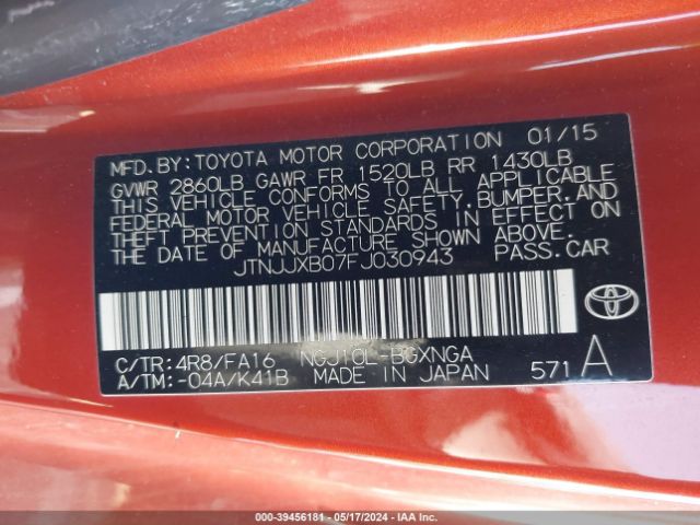 JTNJJXB07FJ030943 Scion IQ