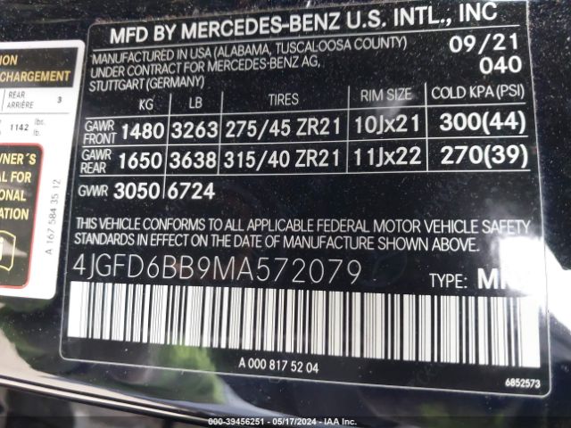 4JGFD6BB9MA572079 Mercedes-Benz Amg Gle 53 Coupe 4matic