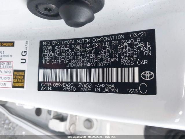 JTDKAMFP4M3188771 Toyota Prius Prime Xle