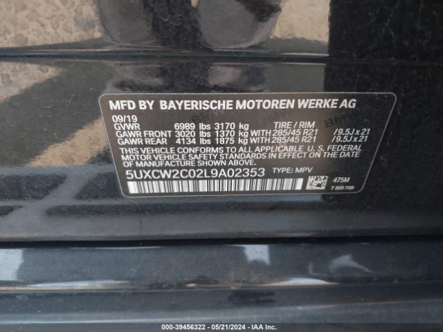 5UXCW2C02L9A02353 BMW X7 Xdrive40i