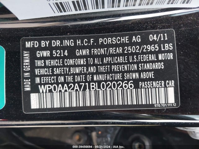 2011 PORSCHE PANAMERA WP0AA2A71BL020266 Photo 8