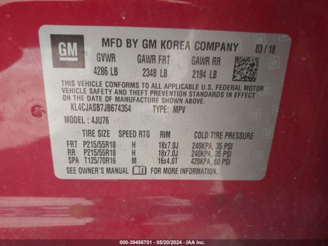 KL4CJASB7JB674354 Buick Encore Preferred