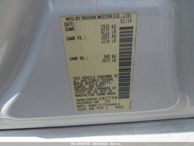Nissan Altima 2.5 Sv 2014 1N4AL3APXEC287738 Image 9