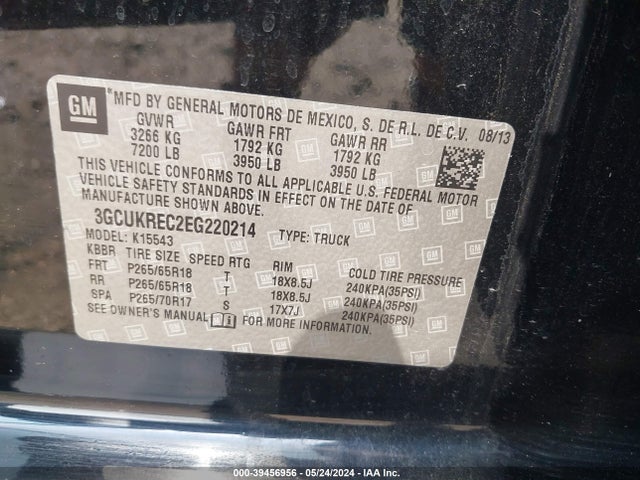 Chevrolet Silverado 1500 2lt 2014 3GCUKREC2EG220214 Image 9