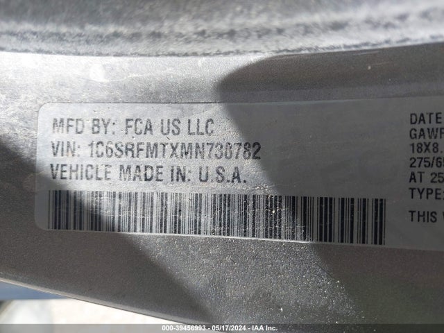 1C6SRFMTXMN738782 RAM 1500 Big Horn  4x4 6'4 Box