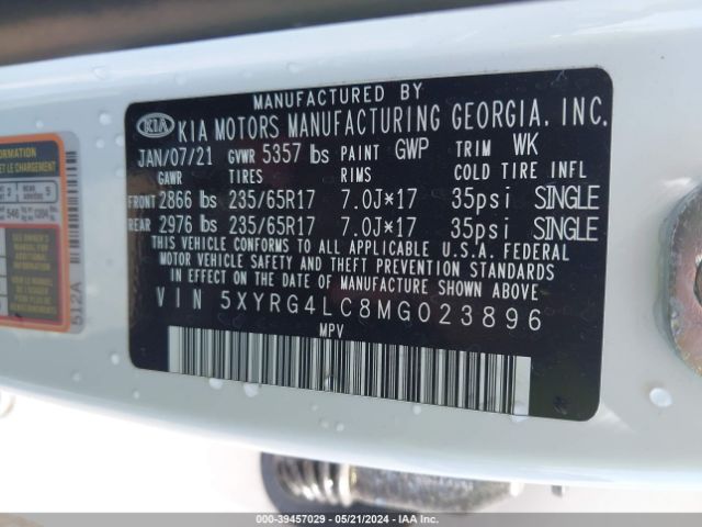 5XYRG4LC8MG023896 KIA SORENTO LX
