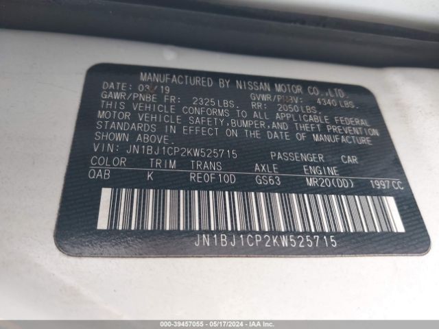 JN1BJ1CP2KW525715 Nissan Rogue Sport Sl