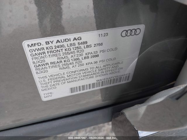 WA1EAAFY1R2044414 Audi Q5 Premium Plus 45 Tfsi S Line Quattro