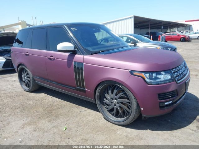 2016 Land Rover Range Rover 3.0l V6 Supercharged Hse მანქანა იყიდება აუქციონზე, vin: SALGS2VF4GA251943, აუქციონის ნომერი: 39457078