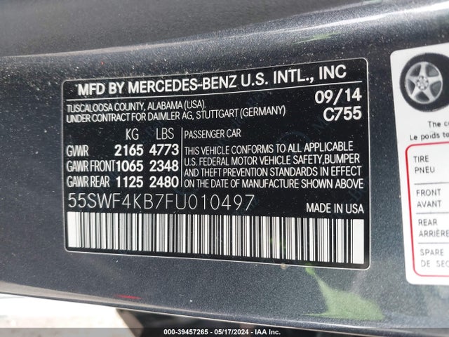 55SWF4KB7FU010497 Mercedes-Benz C 300 4matic/luxury 4matic/sport 4matic