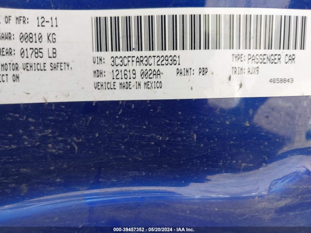 2012 FIAT 500 3C3CFFAR3CT229361 Photo 8