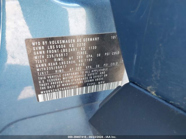 WVGBV7AX7HK053935 Volkswagen Tiguan