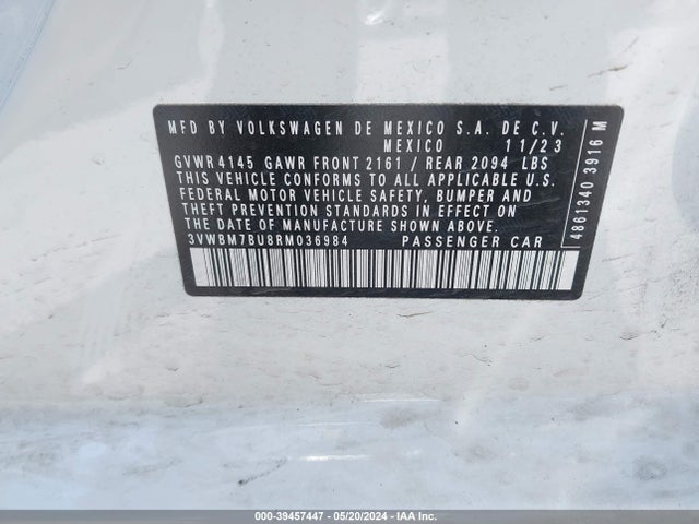 3VWBM7BU8RM036984 Volkswagen Jetta 1.5t Sport