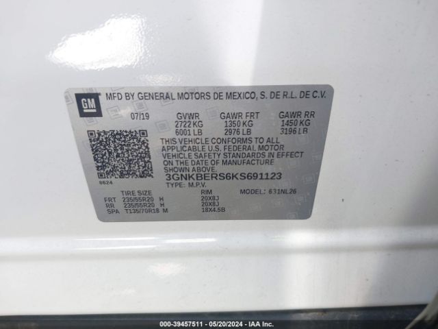 3GNKBERS6KS691123 Chevrolet BLAZER RS
