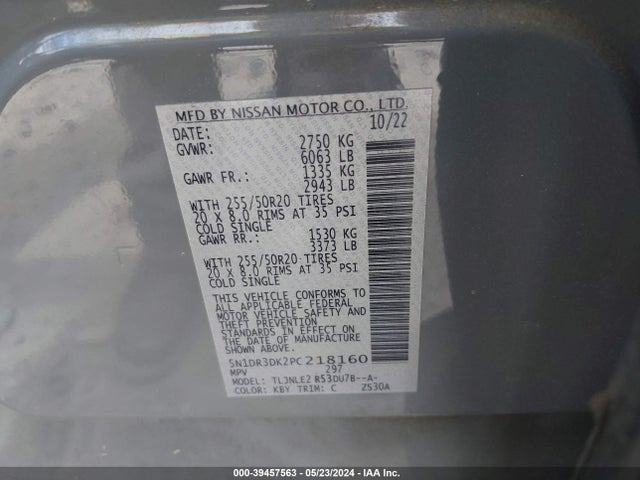 Nissan Pathfinder Platinum 4wd 2023 5N1DR3DK2PC218160 Image 9