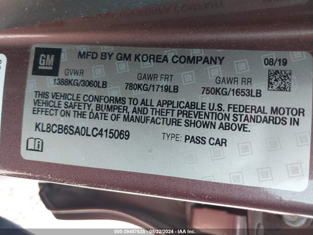 Chevrolet Spark Fwd Ls Automatic 2020 KL8CB6SA0LC415069 Image 9