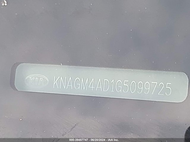 KIA OPTIMA HYBRID 2016 KNAGM4AD1G5099725 Image 9
