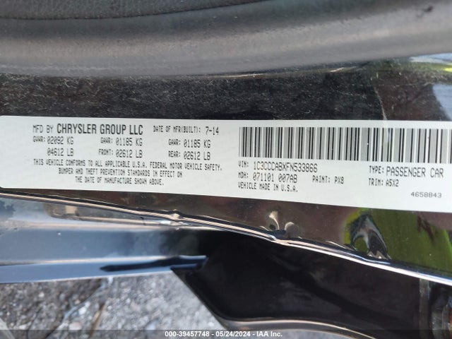 Chrysler 200 Limited 2015 1C3CCCABXFN533866 Image 9