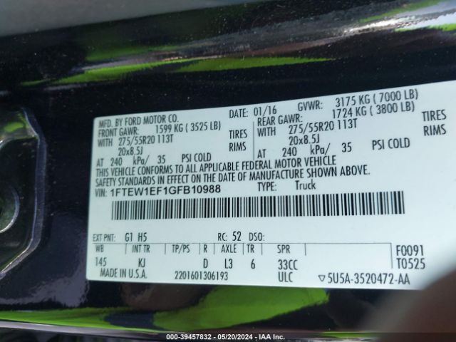 2016 FORD F-150 1FTEW1EF1GFB10988 Photo 8