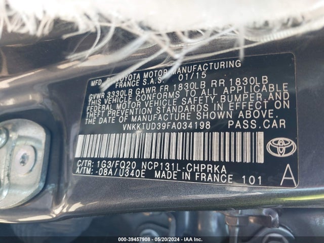 Toyota YARIS L 2015 VNKKTUD39FA034198 Image 9