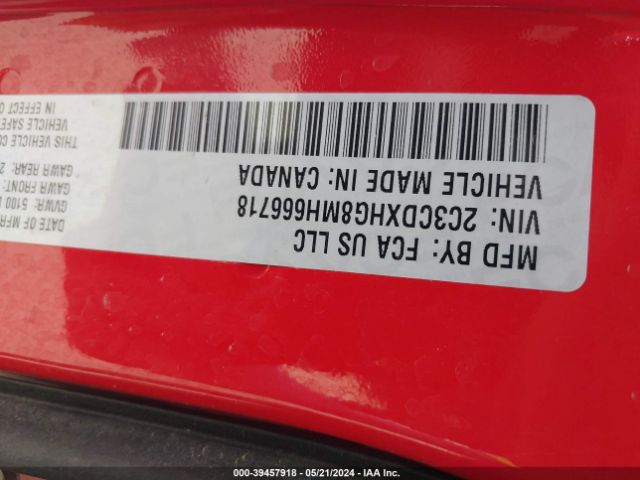 2C3CDXHG8MH666718 Dodge Charger Gt Rwd