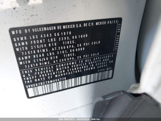 3VVEX7B27RM004776 Volkswagen Taos 1.5t Se