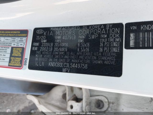 KNDCB3LC3L5449758 KIA NIRO LX