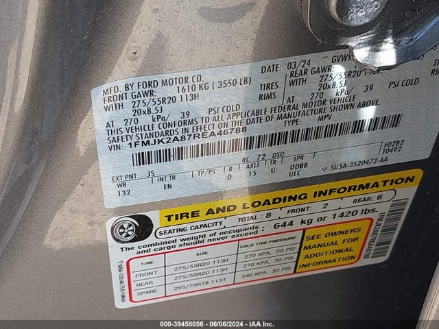 Ford Expedition Limited Max 2024 1FMJK2A87REA46788 Image 9