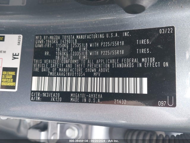 Toyota Corolla Cross Xle 2022 7MUEAAAG1NV011054 Image 9