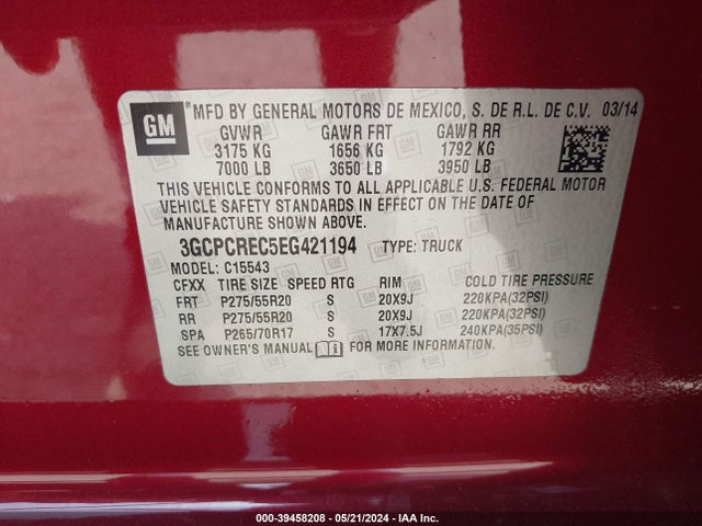 Chevrolet Silverado 1500 1lt 2014 3GCPCREC5EG421194 Image 9