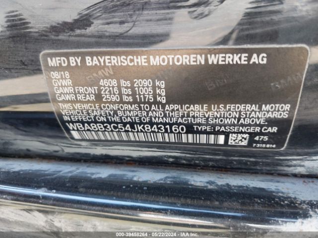 WBA8B3C54JK843160 BMW 340i