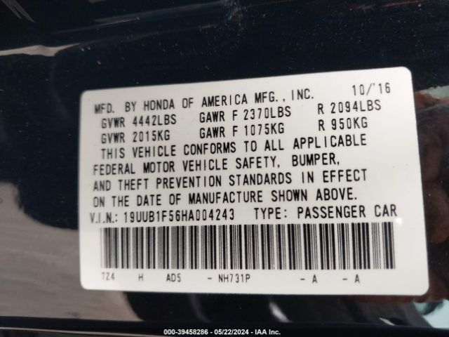 19UUB1F56HA004243 Acura Tlx Technology Package