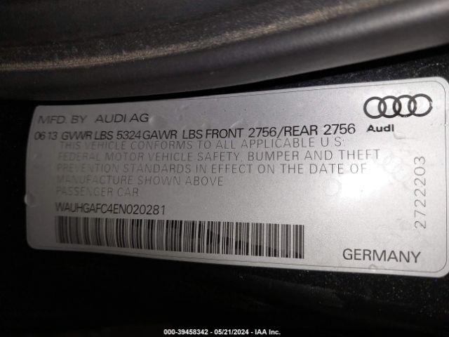 WAUHGAFC4EN020281 Audi A6 3.0t Premium Plus